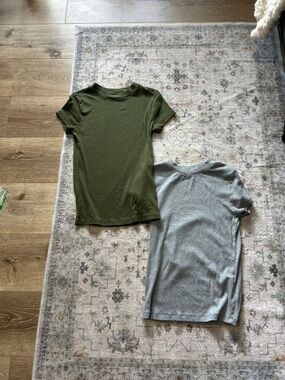 a new day Olive Green & Gray Short Sleeve Tee Duo